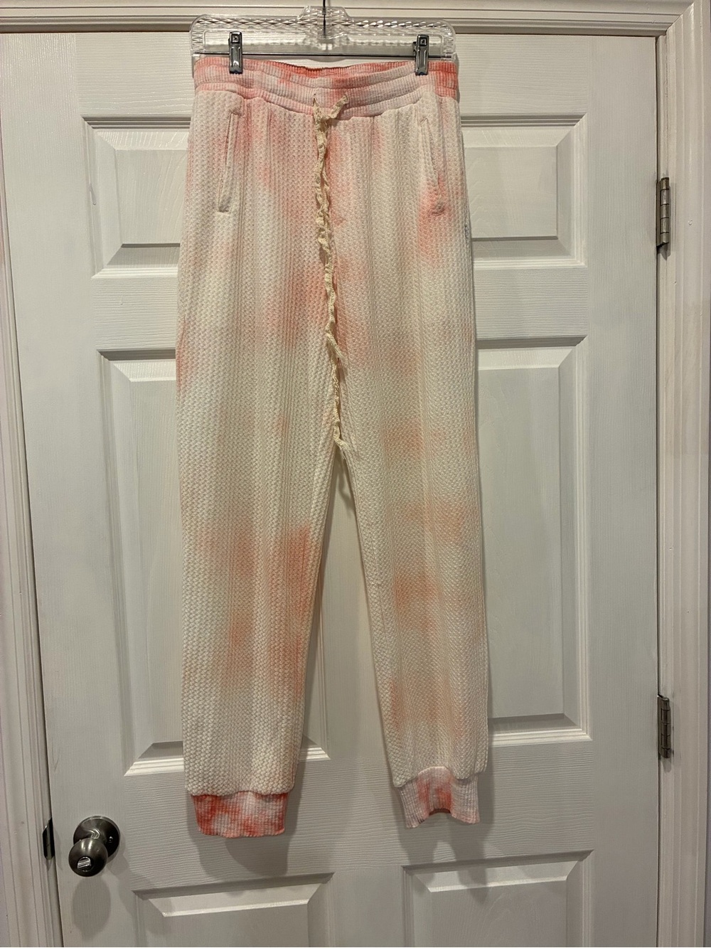 POL Pink Tie-Dye Waffle Knit Joggers